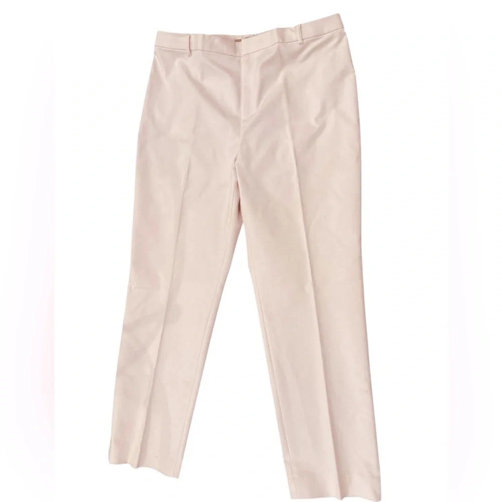 90s ELLEN TRACY PALE PASTEL PINK MID-RISE COTTON BLEND PANT CASUAL PLUS SZ 16 - Picture 2 of 7